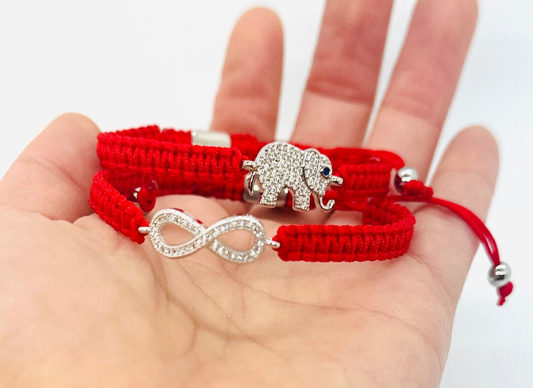 Red Bracelet, Elephant Bracelet, Infinity Lucky Charm Jewelry Etsy