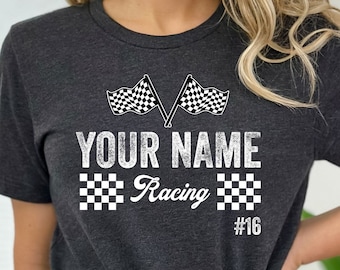 Personalized Race Shirts With Number And Name, Custom Racing Your Name Shirt, Gift For Race Lover, Personalization Racer, Dirt Bike Shirt