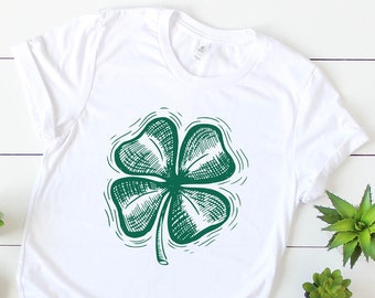 Shamrock Shirt, Clover Shirt, Irish Shirt, Paddy's day Shirt, Four Leaf Clover, Shamrock Shirts,cute st Pattys shirt