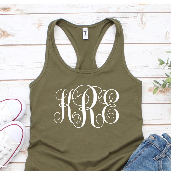 Inexpensive monogrammed tank top,cheap monogram gift,Unisex custom tank top,personalized gift,custom monogram tank top,women custom Gift