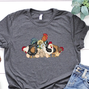 Women Chicken Shirt, Chicken Shirt, Love Chickens, Farm Animal Gift for Her,Funny Chicken Shirt, Mothers Day Chicken Shirt,Chicken Mom Shirt