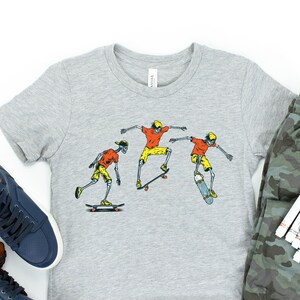 Skateboarding Skeletons Shirt, Dancing, Vintage Shirt, Cute Shirt, Gifts, Skateboarding Shirt,Graphic Skeleton Shirt,Halloween Vintage Shirt