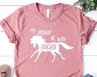 I'd Rather Be With My Horse Shirt, Custom Horse T-Shirt, Equestrian Shirt, Personalized Equestrian T-Shirt, Horse riding shirt, Gift horse