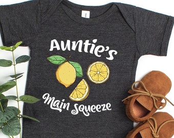 Auntie's Main Squeeze Baby Onesie®, Gift from New Aunt,  Auntie Baby Clothes, Gift for Baby,  Custom Baby Onesie® , Cute Aunt Baby Clothes