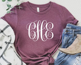 Inexpensive monogrammed shirt,cheap monogram gift,Unisex custom shirt,personalized gift,custom monogram shirt,Monogram Tee,women custom Gift