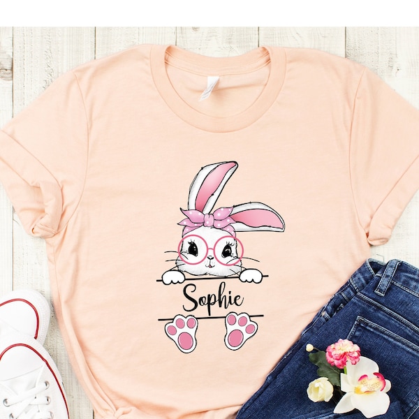 Custom Easter Bunny Shirt, Personalized Easter Name Shirt,Cute Bunny Shirt,Easter Bunny Shirt, Kids Easter Shirts, Bunny Shirt, Rabbit Lover