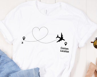 Flight To Custom Destination Shirt,Family Trip Shirt, Travel Gift, Custom Travel Shirt, Vacation Shirt, Custom Travel Shirt, Airplane Shirt