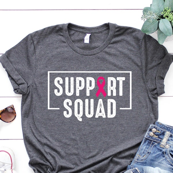 Breast Cancer Warrior Support Squad Shirt, Support Team Shirt, Breast Cancer Awareness Shirt, Breast Cancer Awareness In October Gifts