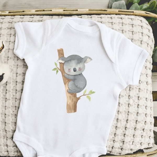 Koala Bear Onesie®, Koala Bear Shirt,  Cute Sleeping Koala  Onesie®, Cute Baby Shower Gift, Funny Baby Shirt, Cute Animals Baby Onesie®