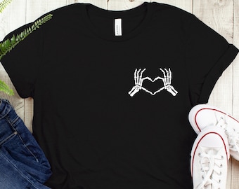 Skeleton shirt, Skeleton Hand Shirt, Valentines Day Shirt, Heart Shirt, Womens Fall Shirt,Holiday Shirt, Skeleton Heart Shirt,Skeleton Heart