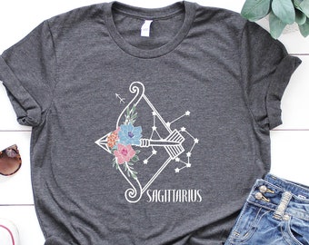 Floral Design Sagittarius Shirt,Sagittarius Gift, Sagittarius Sign Shirt,Sagittarius Zodiac Shirt, Sagittarius Season Gift, Astrology Shirt