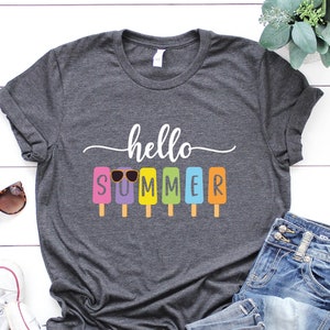 Hello Summer Shirt, Cute Summer Shirt, Summer Shirt,  Ice Cream Shirt, Last Day Of School Shirt, Summer Holiday Clothes, Beach Shirt