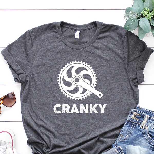 Cranky Shirt, Funny Bike Shirt, Bicycle Clothing, Biking Shirt, Bike Lover Gift, Bike t-shirt, Cyclist Gift, Cranky T-shirt, Bicycle Lovers