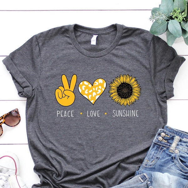 Peace Love Sunshine T-shirt, Love and Sunshine Shirt, Show Peace Shirt, Inspirational Tee, Love Shirt, Tops And Tees, Peace Tee, Love Tee