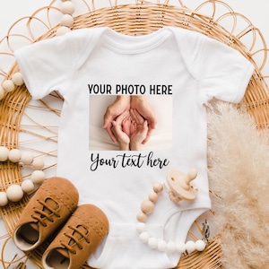 Custom Photo Baby Bodysuit, Your Photo Here Baby Bodysuit, Personalized Photo Kids Shirt, Custom Text Kids Shirt,  Personalized Baby Gift
