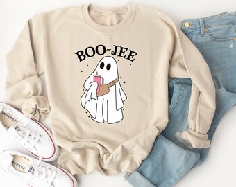 Halloween Ghost Sweatshirt, Boo Jee Shirt, Boo Shirt, Spooky Ghost Hoodie, Spooky Season Ghost Sweater, Spooky Vibes Shirt, Halloween Gifts