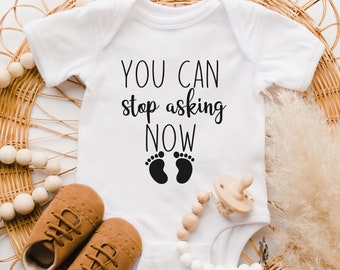 You can stop asking now Onesie®, Baby Onesie®, Baby Bodysuit, Baby Shower Gift, Grandparent Baby Announcement Onesie®, Pregnancy Announce