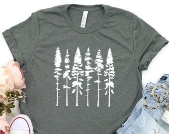 Pine Tree Shirt, Pine Tree T Shirt, Camping Shirt, Hiking Shirt, Adventure Shirts, Nature Lover Gift, Outdoors Shirt, Wanderlust Shirt, Tree