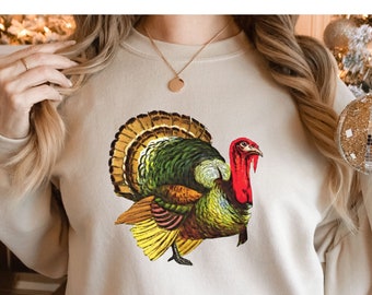 Vintage Turkey Sweatshirt, Thanksgiving Hoodie, Thanksgiving Sweatshirts, Autumn Sweater, Fall Sweatshirt, Turkey Shirt, Thanksgiving Gifts