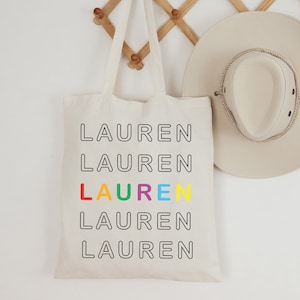 Personalized Initial Tote Bag for Everyday Use, Name Tote Bag, Bachelorette Party, Customized Bridesmaid Bride Maid of Honor Wedding