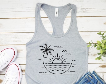 Beach Tank Top, Palm Trees Beach Tank Top, Vacation Tank Top, Beach tank, Vacay Tank, Travel Tank Top, Summer Tank Top, Holiday Tank