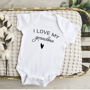 Grandma Baby Onesie®, Grandma Baby Onesie®, Cute I Love My Grandma Onesie®, Cute Grandma Bodysuit, Custom Grandma Shirt, Baby Onesie®