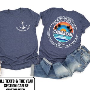 Custom Caribbean  Cruise Shirt, Caribbean Cruise TShirt, Front Back Custom Family Cruise Shirts, Family Matching Cruise Shirt, Group Cruise