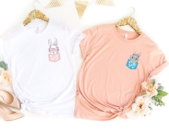 Bunny Shirt, Bunny Lover Shirt, Rabbit Lover Shirt, Easter Shirt, Easter Bunny Shirt, Cute Bunny Shirt, Animal Lover Shirt, Pocket Designs