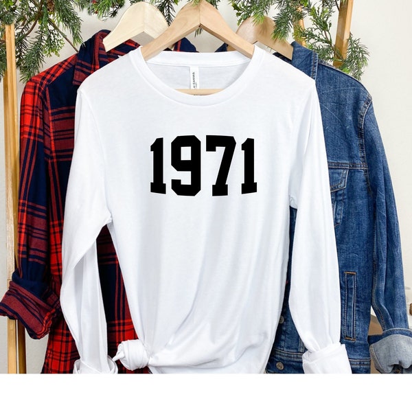 1971 Vintage Birthday Shirt For Men | 54th Birthday Gift Idea | Customizable T-Shirt With Year & Color Options - View #7