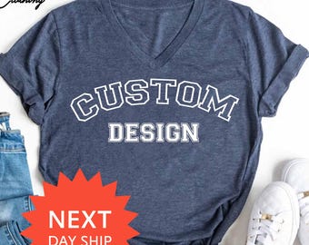 Custom V-neck, Custom Shirt, Personalized Shirt, Custom V-Neck T-shirts, Custom Logo tee, Custom Apparel, Vneck, Personalized V-neck T-shirt