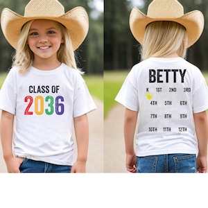 Class Of 2036 Handprint Shirt, Class Of 2036 Grow With Me Shirt,  Preschool Shirt, Back To School Shirt, Class Of 2036 Personalized Shirt