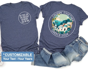 Custom Greece Cruise Shirt, Greece Cruise TShirt, Front Back Custom Family Cruise Shirts, Family Matching Cruise Shirt, Group Cruise Shirt