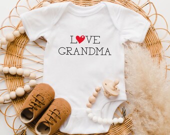 Grandma Baby Onesie®, Cute Love Grandma Onesie®, Baby Shower Gift, Baby Bodyduit, Newborn Onesie®, Grandma Onesie®, Cute Baby Gift, Grandma