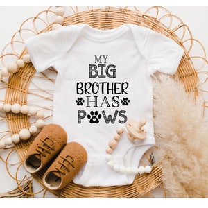 My Big Brother Has Paws Onesie®, Funny Dog Baby Onesie®, Dog Lover Baby Clothes, Paw Baby Onesie®, Baby Shower Gift, Dog Bodysuit, Baby Gift