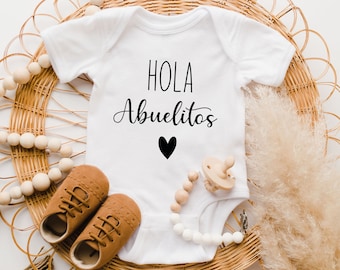 Hola Abuelitos Onesie®, Spanish Pregnancy Announcement Onesie®, Spanish Onesie®, Baby Onesie®, Grandparents Onesie®