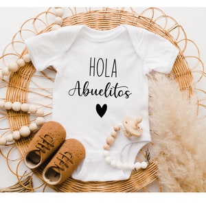 Hola Abuelitos Onesie®, Spanish Pregnancy Announcement Onesie®, Spanish Onesie®, Baby Onesie®, Grandparents Onesie®