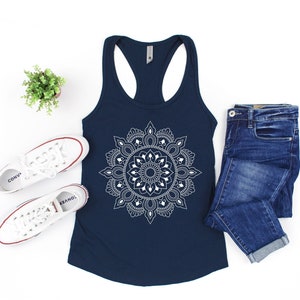 Mandala Tank Top, Yoga Tank, Cute Spring Tank, Cute Tank for Woman, Mandela Tank, Gifts for Her, Flower Tank Pretty, Minimalist Tank Top