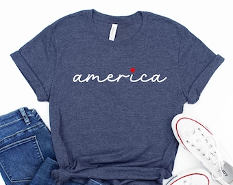 America Shirt, Womens 4th of July Tshirt, Cute 4th of July Shirt, Patriotic Shirt, Independence Day Tshirt, 4th July Shirt Women