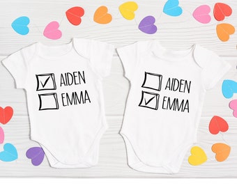 Baby Name Twin Onesie®, Funny Name Twin Onesies®, Best Friends Twin Onesie®, Baby Onesie®, Baby Shower Gift, Twin Baby, Going Home Outfits