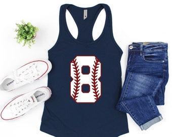 Baseball Numbers Tank, Baseball Mom Tank, Personalized Baseball Number Tees, Custom Baseball Shirts, Baseball Custom Birthday Shirt