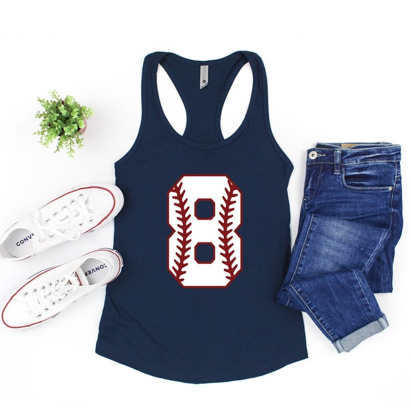 Baseball Numbers Tank, Baseball Mom Tank, Personalized Baseball Number Tees, Custom Baseball Shirts, Baseball Custom Birthday Shirt