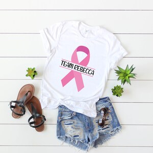 Breast Cancer T-shirt, Motivational T-shirt, Cancer Awareness T-shirt, Personalized Team Cancer T-shirt , Cancer Support Team Shirt,Support image 3