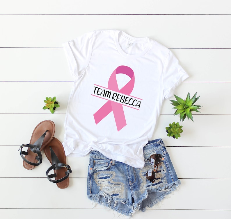 Breast Cancer T-shirt, Motivational T-shirt, Cancer Awareness T-shirt, Personalized Team Cancer T-shirt , Cancer Support Team Shirt,Support image 3