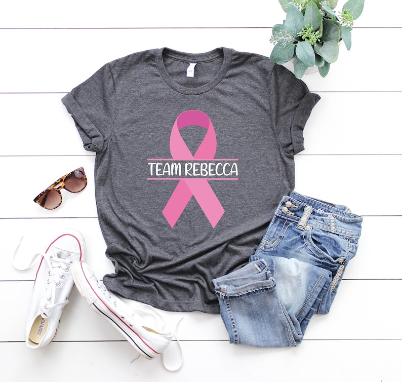 Breast Cancer T-shirt, Motivational T-shirt, Cancer Awareness T-shirt, Personalized Team Cancer T-shirt , Cancer Support Team Shirt,Support image 1