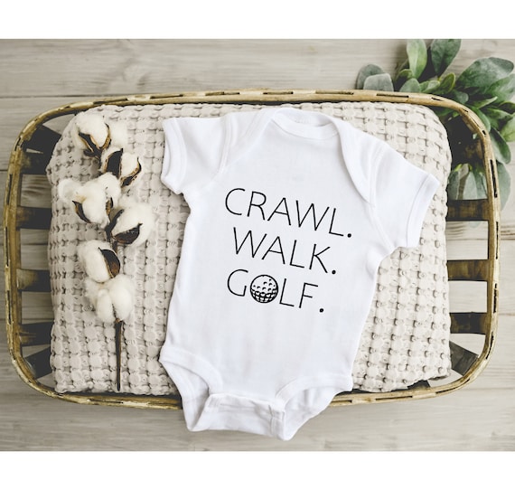 Crawl Walk Golf Onesie®, Golf Baby Onesie®, Cute Baby Onesie®, Golf Onesie®, Funny Baby Onesie®, Baby shower gift, Gift For Dad, Funny Baby
