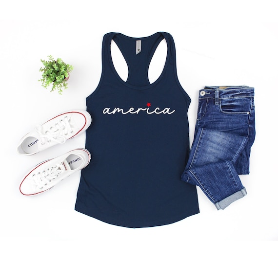 America Tank Top, Womens 4th of July Tank Top, Cute 4th of July Shirt,  Patriotic Tank top, Independence Day tank top, 4th July Tank Women