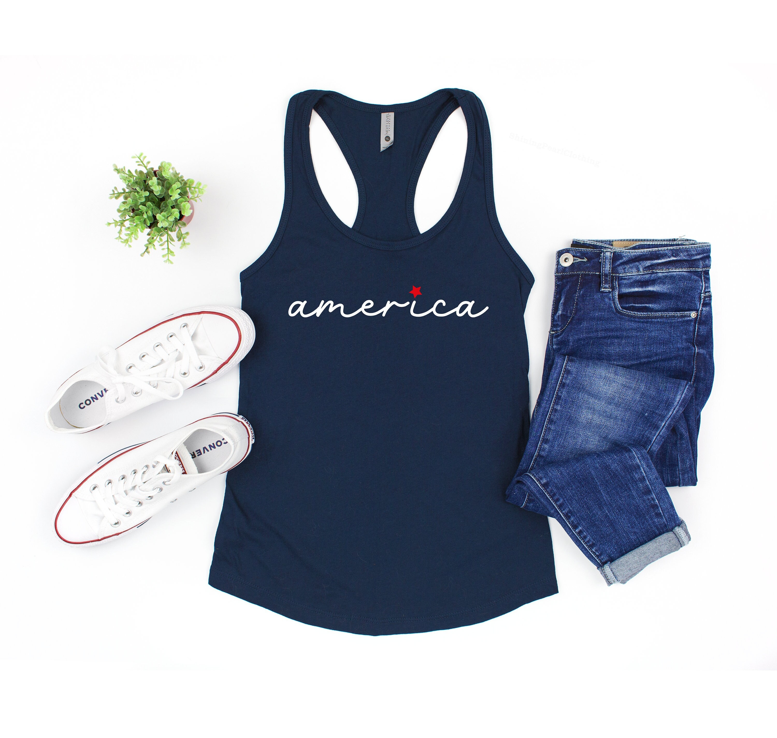 American Flag Tank Top - Etsy