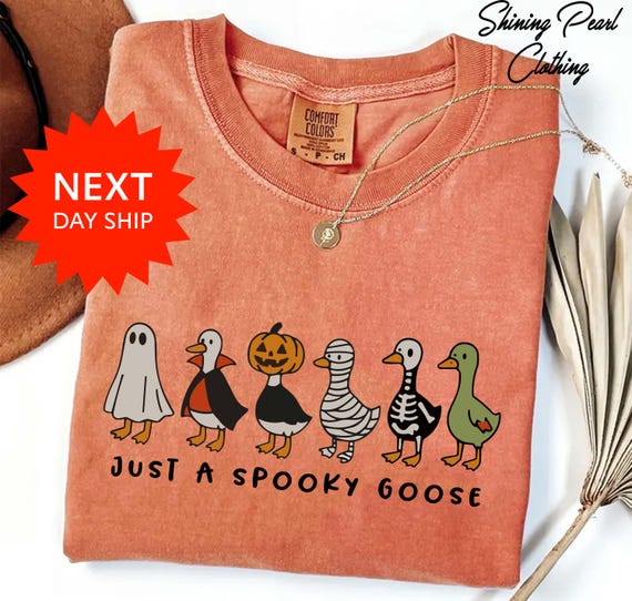 Spooky Goose Baby Comfort Colors® Shirt, Halloween Tee, Funny Goose Costume, Fall Sweatshirt, Spooky Season shirt, Spooky Goosey Shirt
