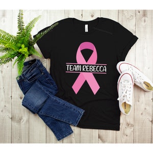 Breast Cancer T-shirt, Motivational T-shirt, Cancer Awareness T-shirt, Personalized Team Cancer T-shirt , Cancer Support Team Shirt,Support image 4