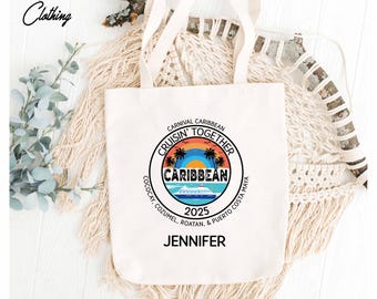 Custom Caribbean Cruise Tote Bag, Caribbean Cruise Tote Bag, Custom Family Cruise Tote Bag, Family Matching Cruise, Group Cruise Tote Bag